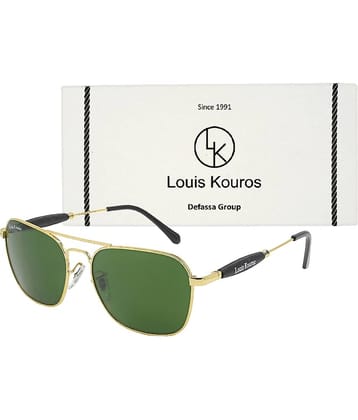 LOUIS KOUROS Gold Square Sunglasses ( Pack of 1 )
