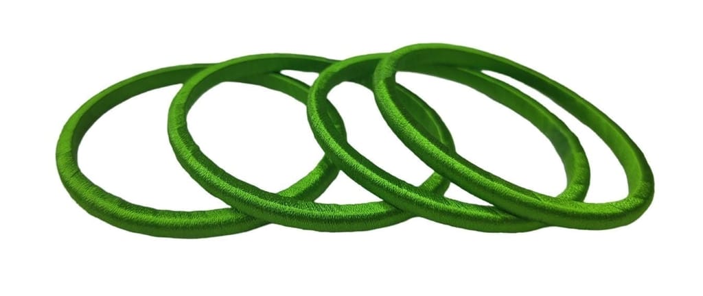 Green Silk Thread Bangles Set of 4
