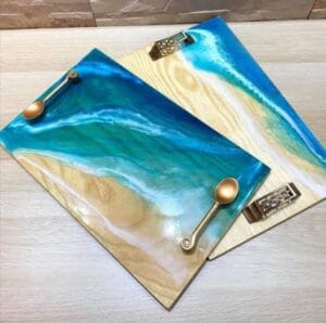 Handicraft Exim Ocean Resin Serving Tray | Decorative Wood & Resin | Coastal Home Decor
