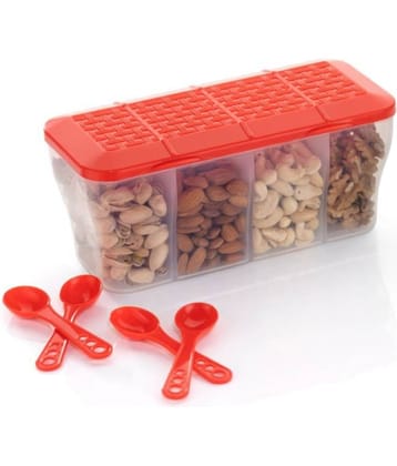 MAGICSPOON Plastic Red Multi-Purpose Container ( Set of 1 )