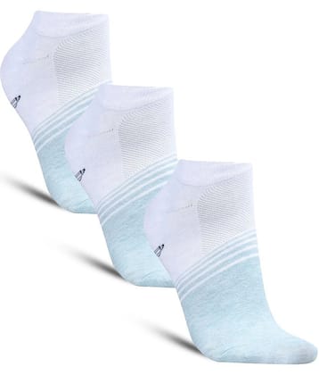 Dollar - Cotton Mens Printed White Low Ankle Socks ( Pack of 3 ) - White