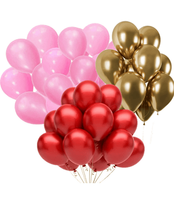 Jolly Party  Pink , Red ,Golden , Color Metallic latex balloons for birthday Party decoration 51