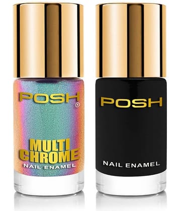 Posh - Multicolor Glossy Nail Polish ( Pack of 2 )