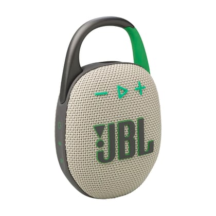 JBL Clip 5, Wireless Ultra Portable Bluetooth Speaker, Pro Sound, 12hrs of Playtime, Integrated Carabiner, Vibrant Colors with Rugged Fabric Design, Dust & Waterproof, Type C (Without Mic, Sand) JBL Clip 5, Wireless Ultra Portable Bluetooth Speaker, Pro 