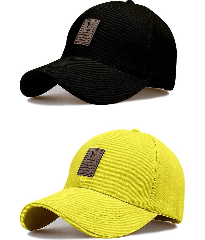 Alamos Pack of 2 Cotton Men's Cap ( Black )