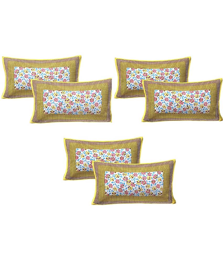 AJ Home Pack of 6 Yellow Pillow Cover