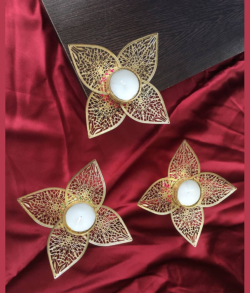 THRIFTKART 2PC COMBO Shadow Tealight Candle Holder LED T-lite Multi - Pack of 2