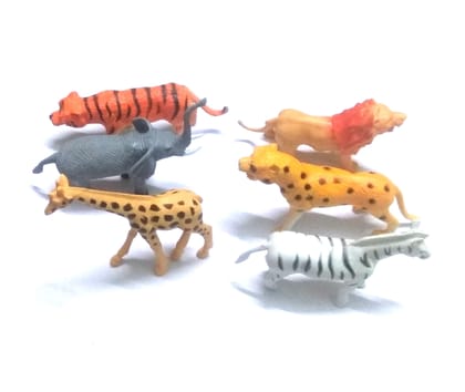 Nawani Wild Jungle Animal Toys Figure Playing Set for Kids (Pack of 6),Size- 11/6 cm