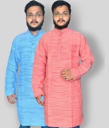 DESHBANDHU DBK - Multicolor Cotton Men's Regular Kurta ( Pack of 2 )