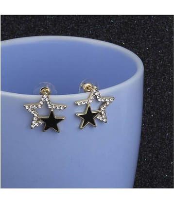 Silver Shine - Golden Stud Earrings ( Pack of 1 )