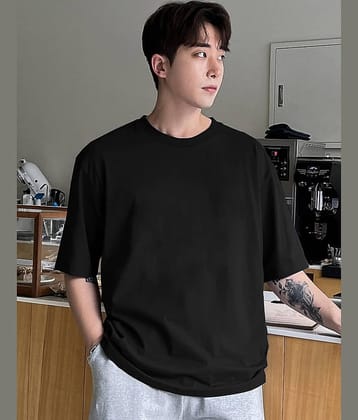 Rover Pack of 1 Cotton Oversized Fit Men's T-Shirt ( Black )