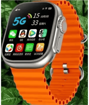 AMOLED BT Calling Rubber Upto 1-2 days Smart Watch Orange