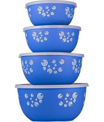 Kitchen Zest - Blue Steel Food Container ( Pack of 4 )