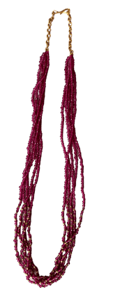 Pink Beads Statement Necklace