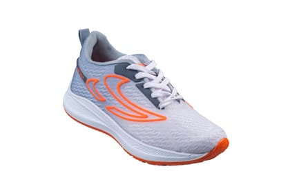 Strap On Boys L. Grey / Orange Sports Shoe-Black/Orange / 2