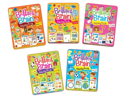 Brilliant Brain Activity Books Pack - A Set of 5 Books with Fun Activities, Puzzles, and Educational Lessons [Paperback] Dreamland Publications