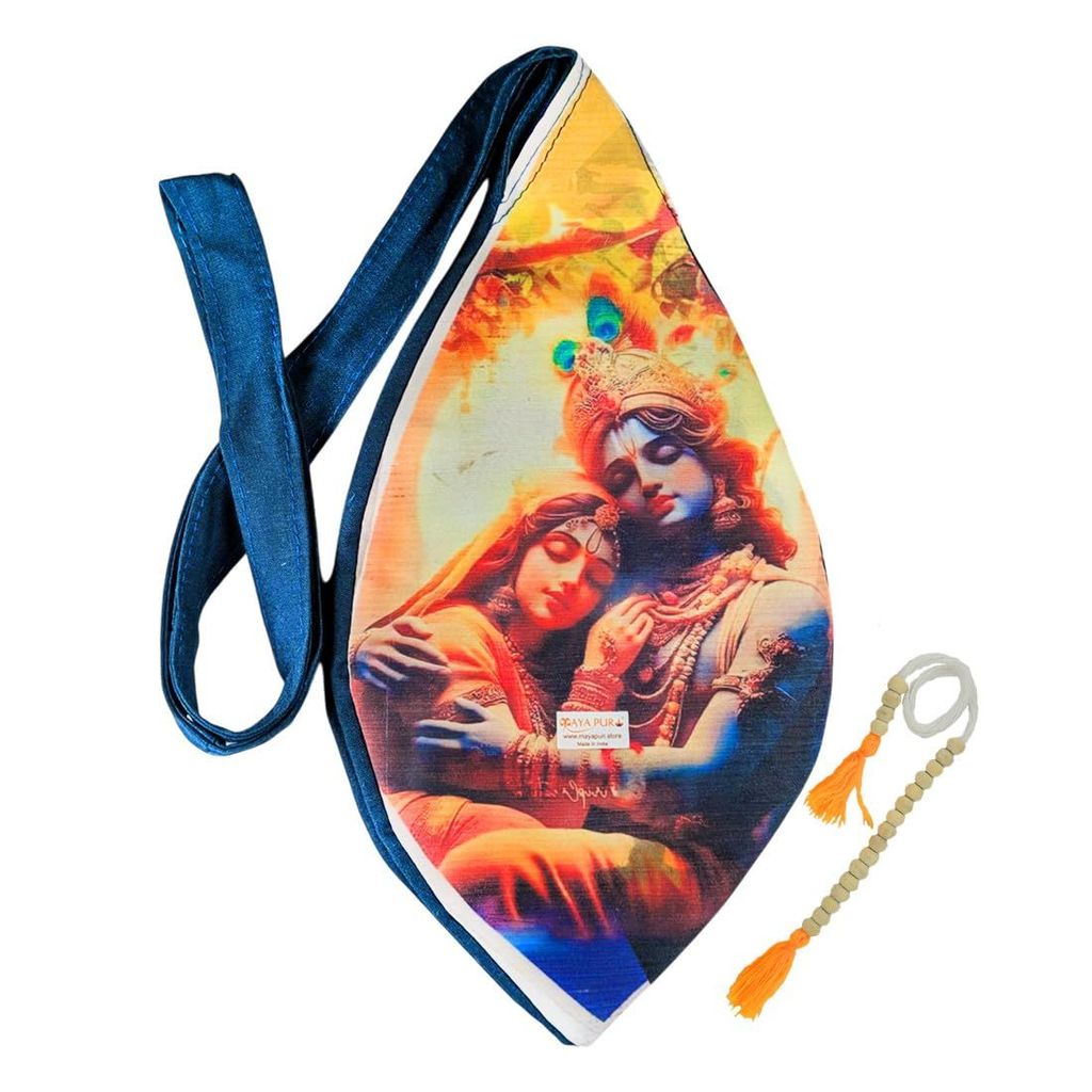 MAYAPURI Radha Krishna Printed Multicolor Pure Cottom Japa Mala Bag, Chanting Or Beads Bag with Zip Pocket and Sakshi Mala Counter (Pack of 1) - Pooja Needs | Buy online on ZillyBuy