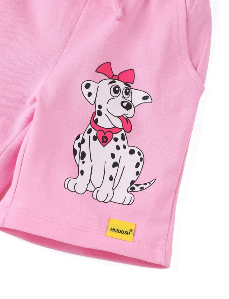 Modern Kids Girls Shorts Cotton French Terry Bon Bon Pink “Cute Dog” 2025 at ShopCircuit | ONDC
