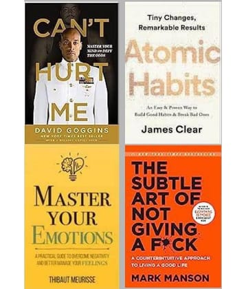 ( Combo of 4 books ) Can't Hurt Me + Atomic Habits + Subtle Art + Master Your Emotion