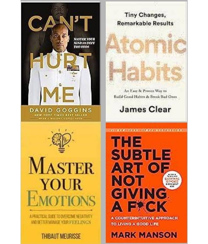 ( Combo of 4 books ) Can't Hurt Me + Atomic Habits + Subtle Art + Master Your Emotion