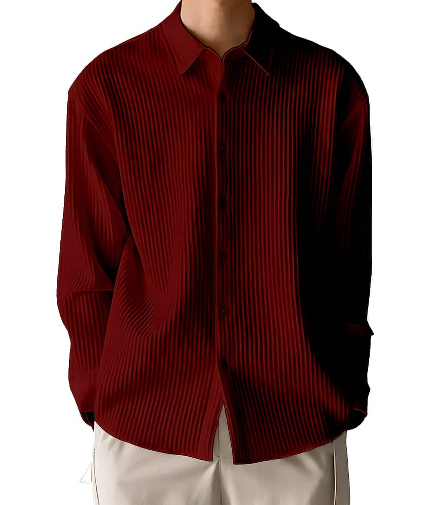 color bucket Corduroy Regular Fit Striped Full Sleeves Men's Casual Shirt - Black ( Pack of 1 )