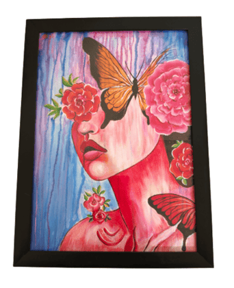 Face Art, Colourful Abstract Painting On Canvas