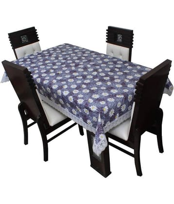 Printed PVC 6 Seater Rectangle Table Cover ( 228 x 152 ) cm Pack of 1 Blue