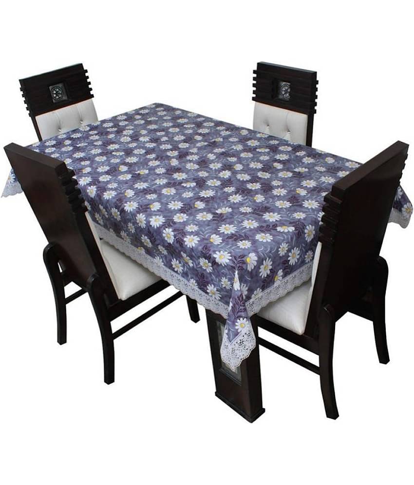 Printed PVC 6 Seater Rectangle Table Cover ( 228 x 152 ) cm Pack of 1 Blue