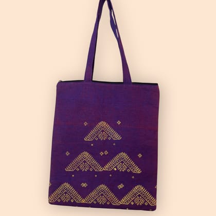Dark Purple Zipped Tote Bag