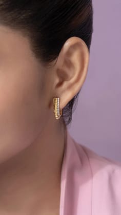 Elida Silver Moissanite Earrings for Women | 22KT Gold Vermeil-Yellow Gold