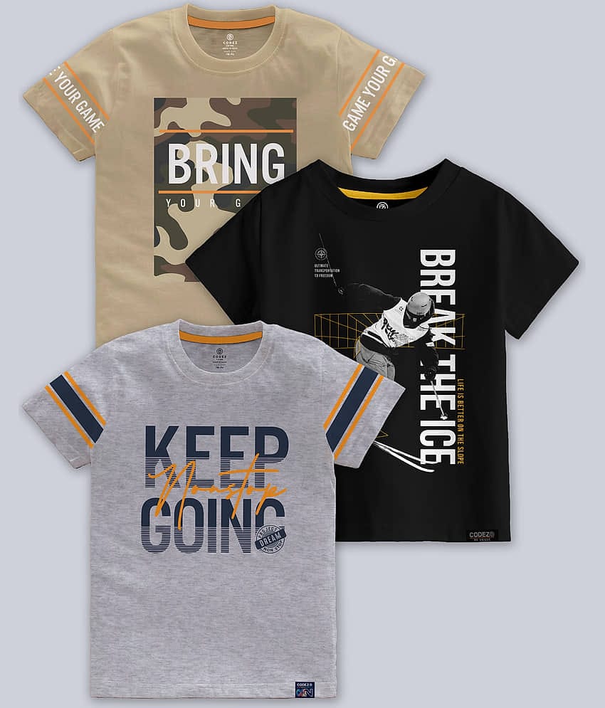 CODEZ Pack of 1 Boys Cotton Blend T-Shirt ( Multicolor )