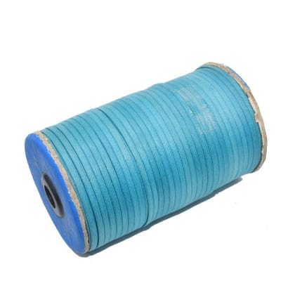 Sky Blue Waxed Cotton Cord Size - 4X1 MM , COTT-035-Per Roll of 5 Meter / 4X1 MM
