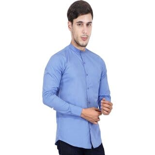 Baleshwar Men Blue Solid Casual Shirt (Pack of 1)