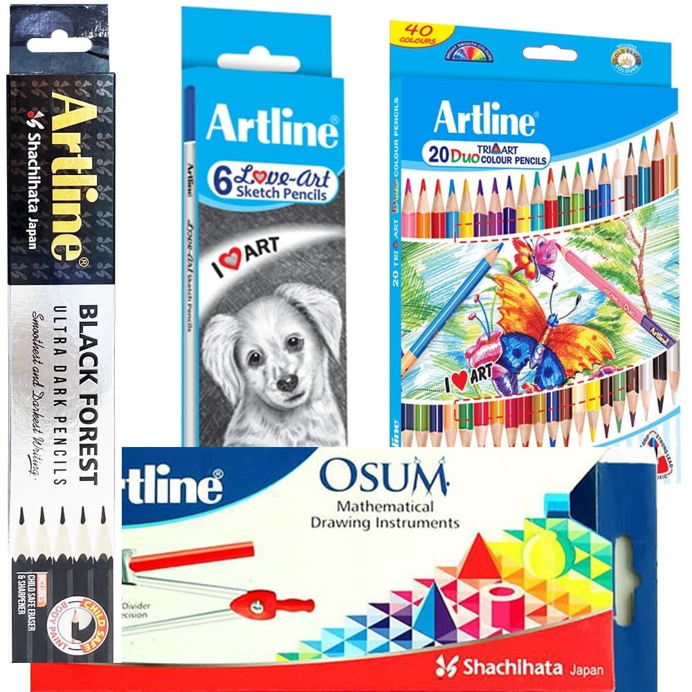 Artline Combo Packs of Back to School Stationery Set - 9 | For Specially Designed for Students