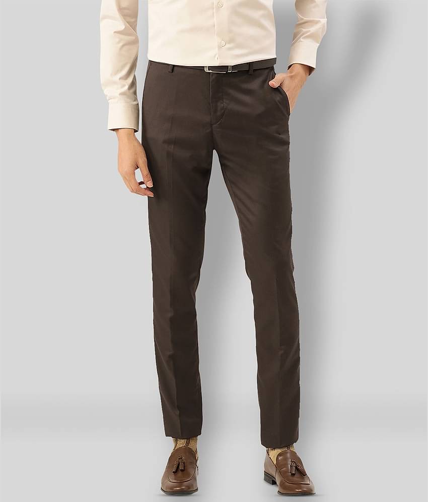Haul Chic - Coffee Polycotton Slim - Fit Men's Formal Pants ( Pack of 1 )