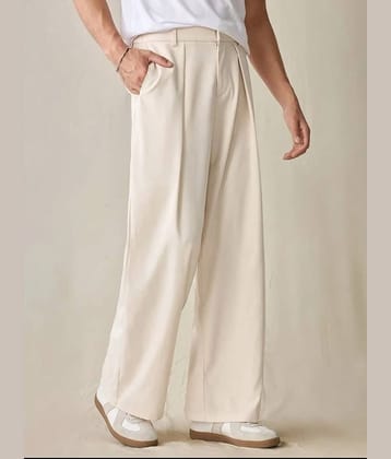 Broadstar Regular Pleated Men's Formal Trouser - Beige ( Pack of 1 )