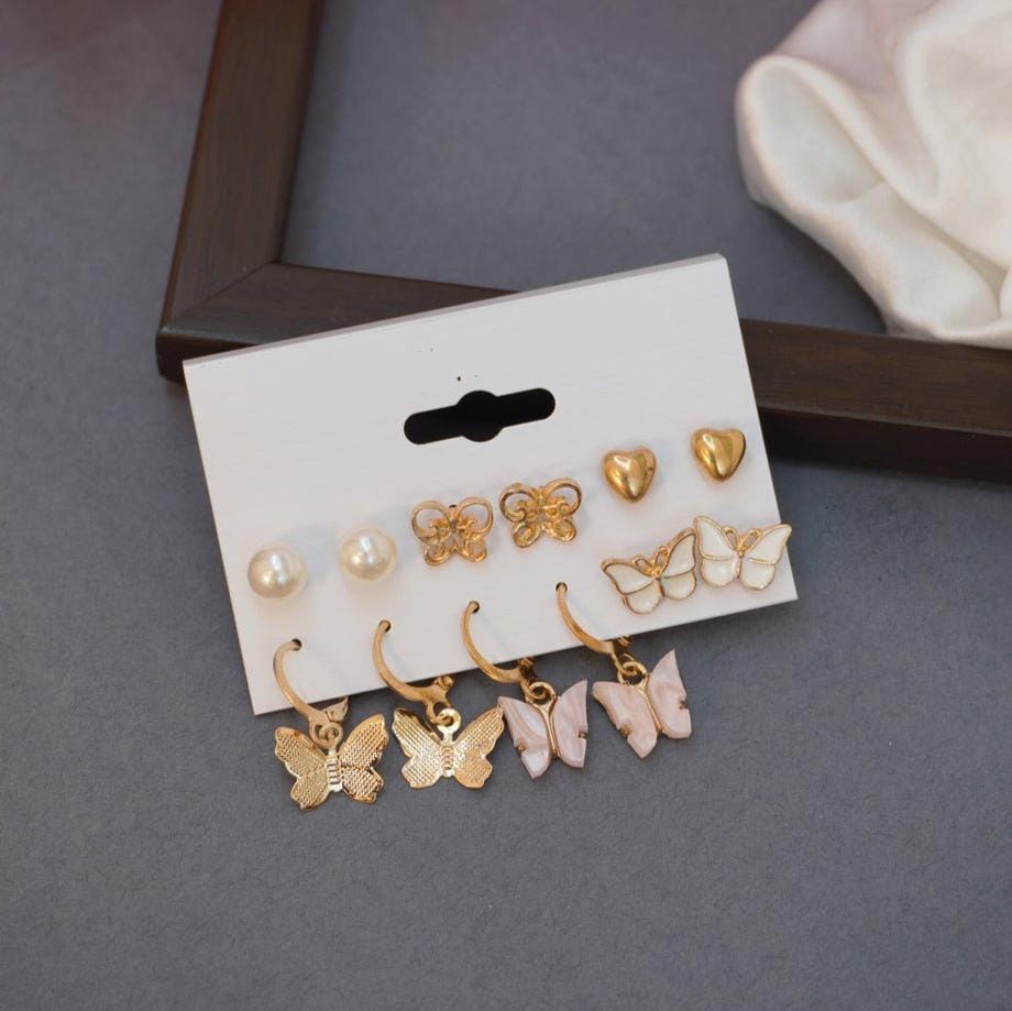 Butterflies Earring Card Combo of 6 Earring
