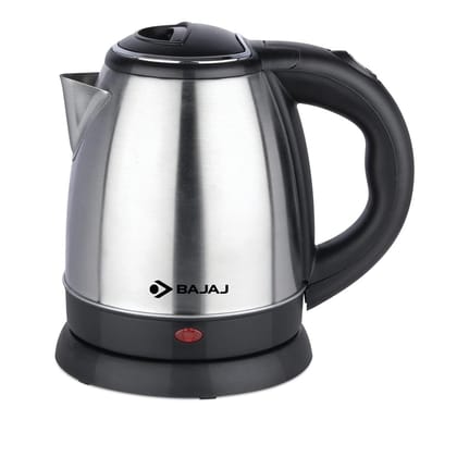 Bajaj 1.2L DLX SS Electric Kettle 1500W Black & Silver - Cordless 360° Swivel Base