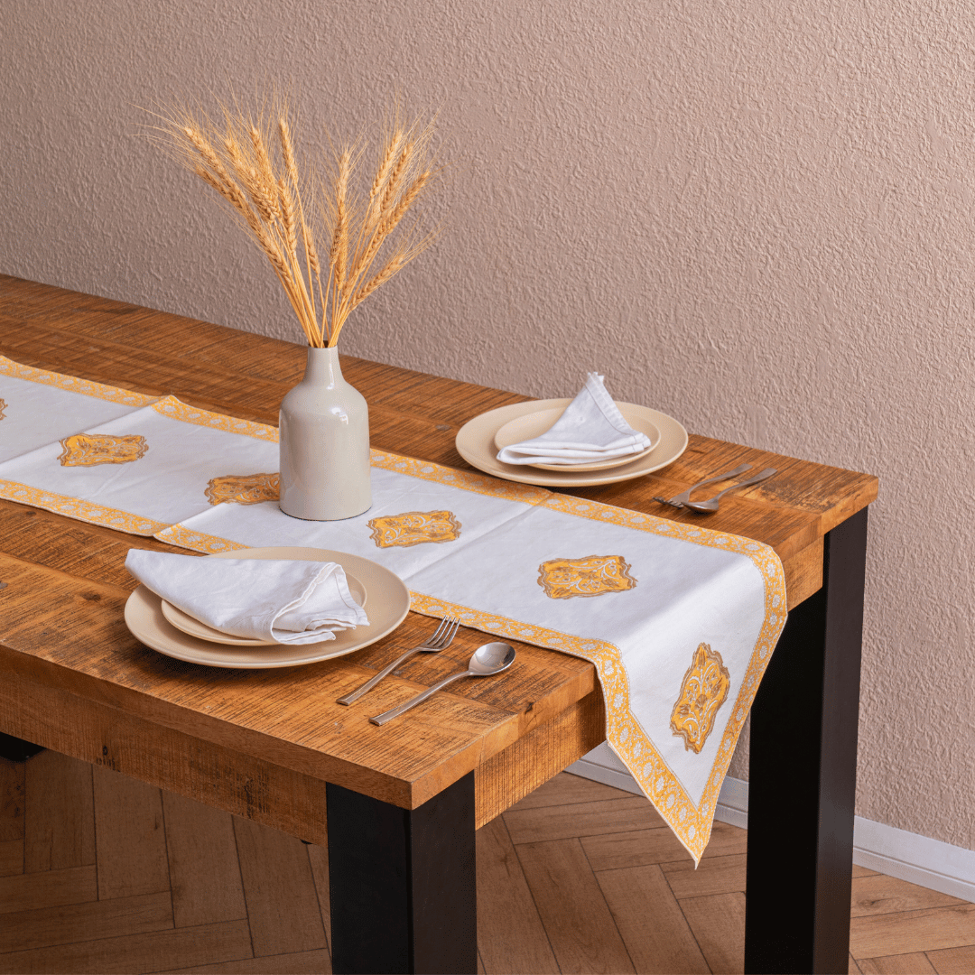 Saffron Block Print Runner-Only Runner