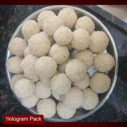 Aaswad Caterers Rava Naral Ladoo (1Kg) | Handcrafted Semolina & Coconut Sweets Aaswad Caterers Rava Naral Ladoo (1Kg) | Handcrafted Semolina & Coconut Sweets