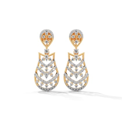 Zilar Silver Moissanite Dangle Earrings | 22KT Gold Vermeil-Yellow Gold
