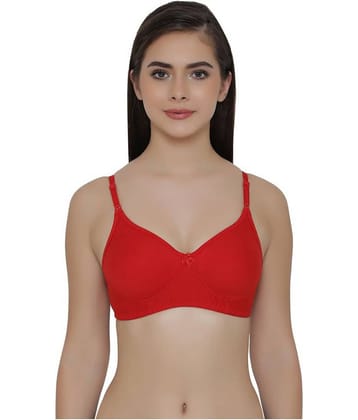 Clovia Cotton Non Padded Women's T-Shirt Bra ( Red )