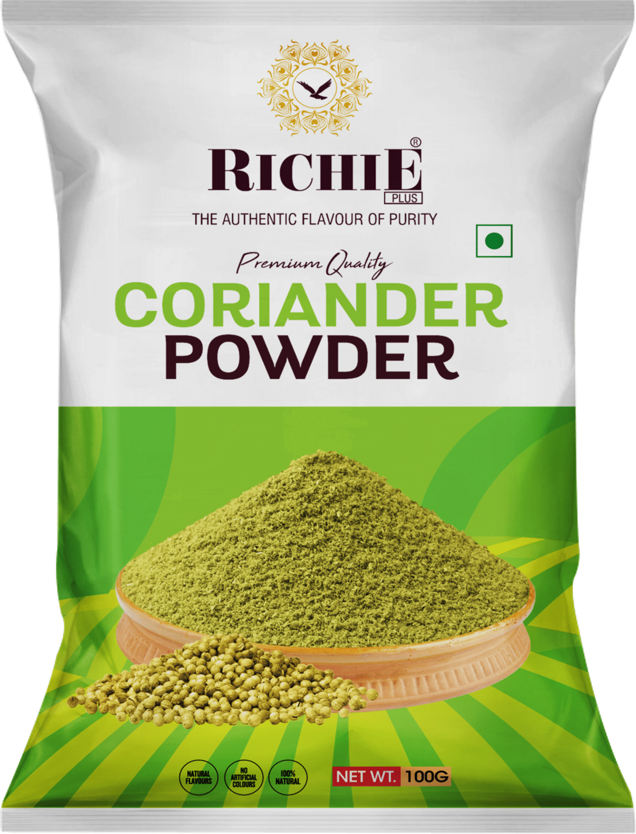 Richie Spices Dhania Powder / Coriander Masala, 100 gm Each - Pack of 10