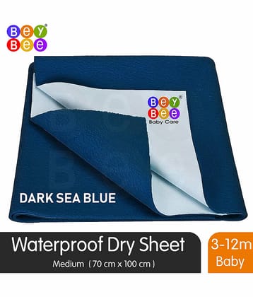 BeyBee Dry Sheet (Medium (100cm X 70cm), Dark Sea Blue)