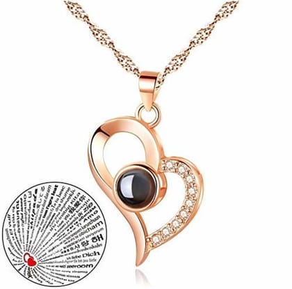 I LOVE YOU IN 100 LANGUAGES NECKLACE-Rose Gold