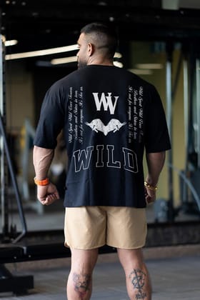 WV STAND UP "PREMIUM VINTAGE" Oversized T-shirt (BLACK)-S