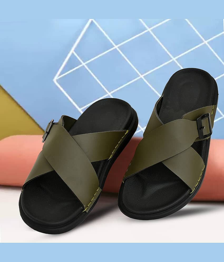 Figor Green Men's Slide Flip Flop