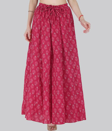 Sttoffa Magenta Cotton Women's Flared Skirt ( Pack of 1 )
