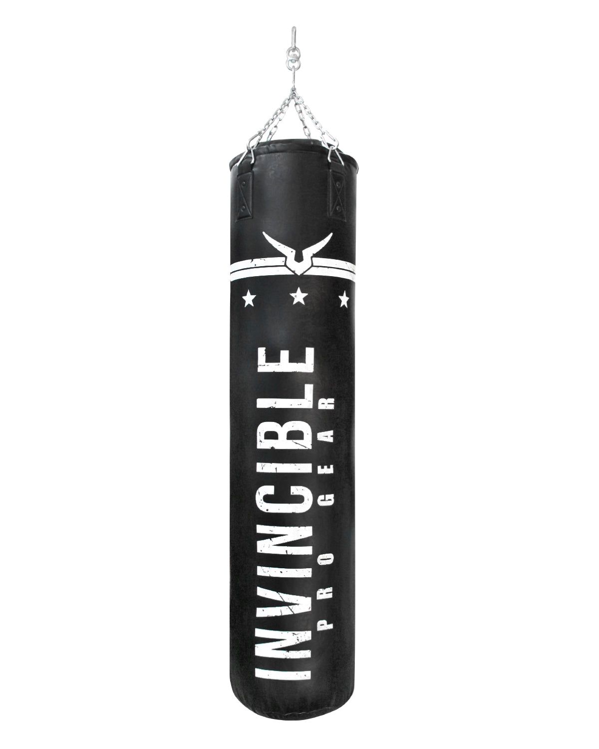Invincible Pro Gear Boxing Bag - Filled Punching Bag with Heavy Duty Snap Lock Hanging Chain-Black / 4 Ft -50 KG (120X40CM)