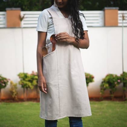 Dusty pink Cross back apron